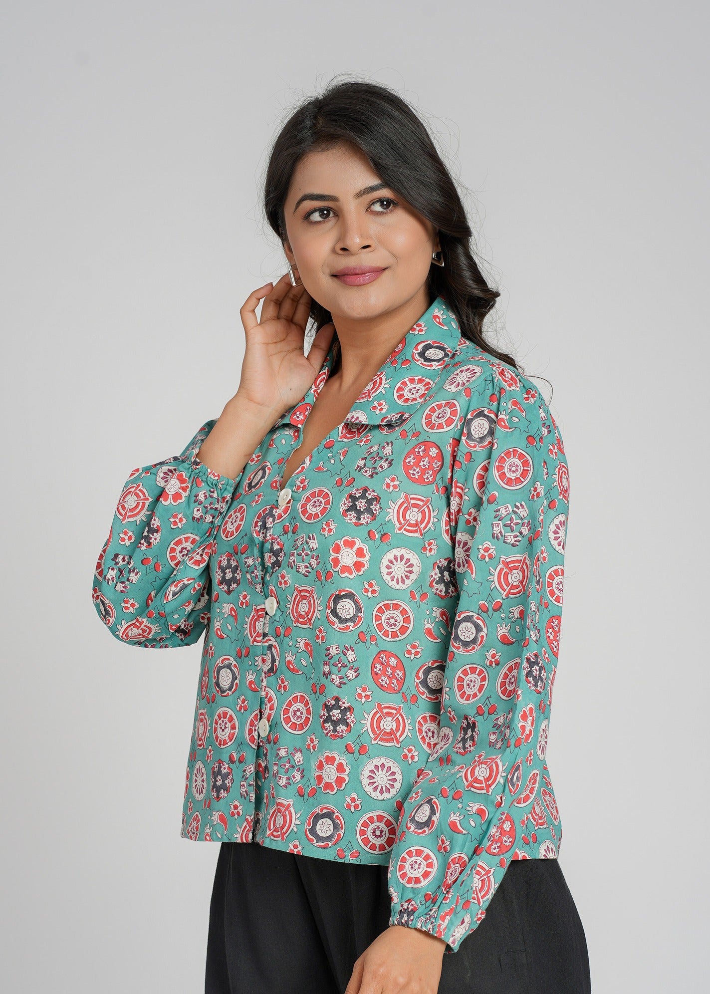 Women’s Cotton Block Printed Short Top