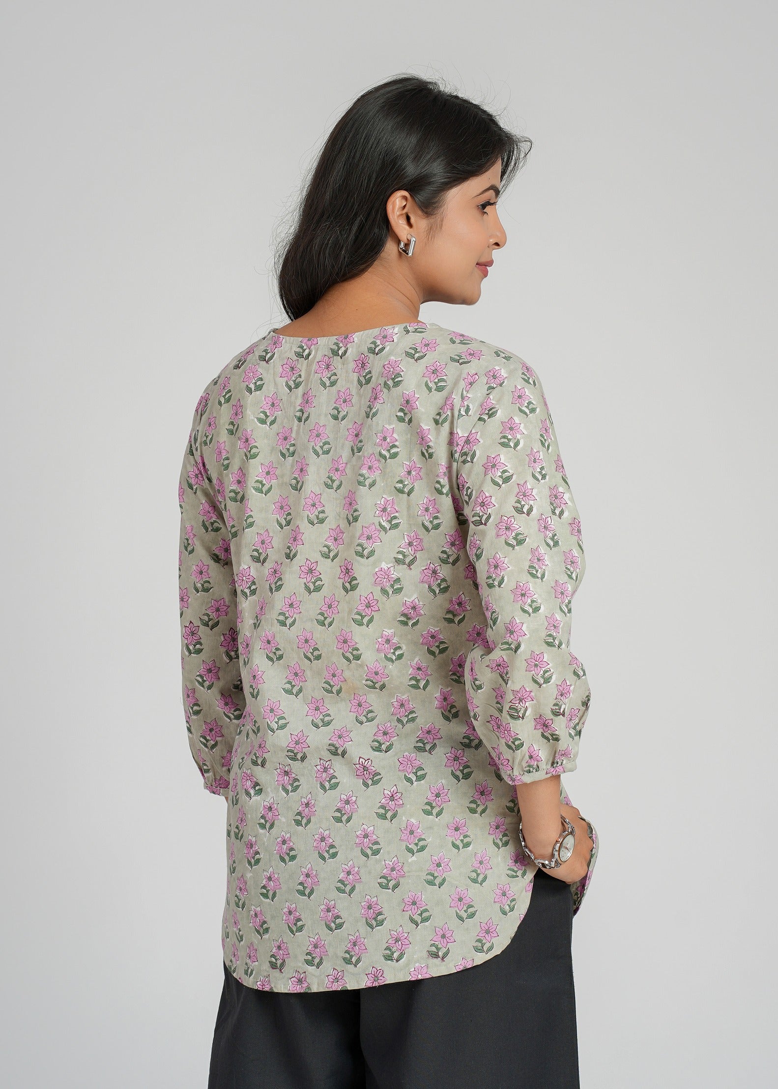 Block Printed Cotton Short Kurti