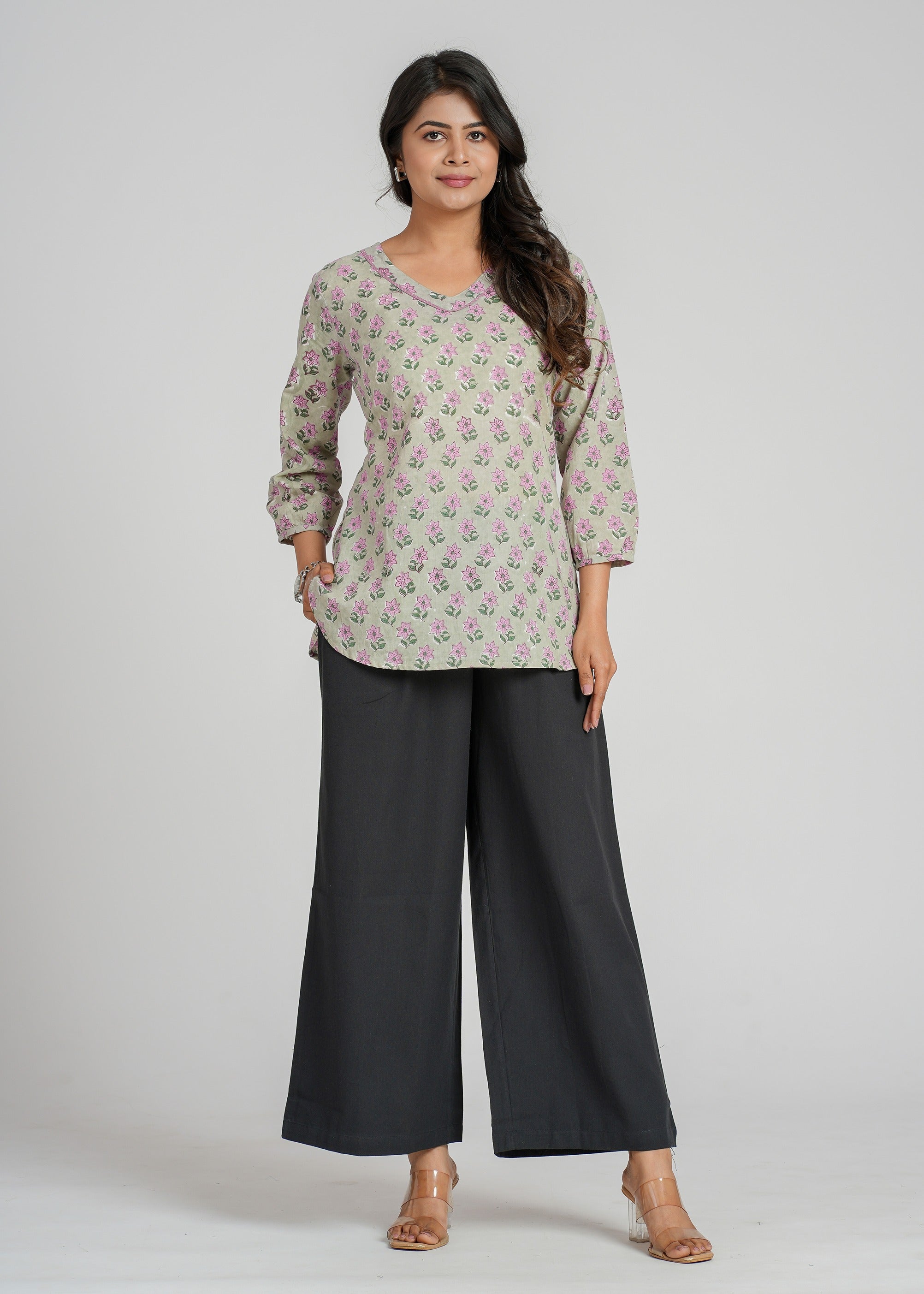 Block Printed Cotton Short Kurti
