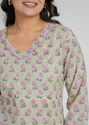 Block Printed Cotton Short Kurti