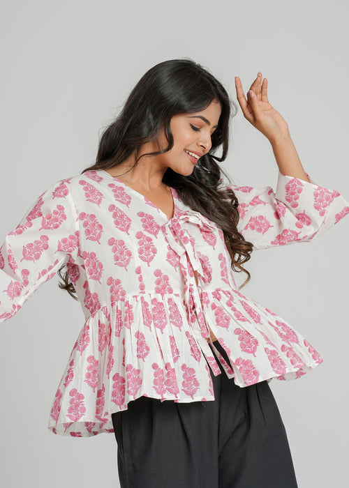 Block Printed Cotton Short Top