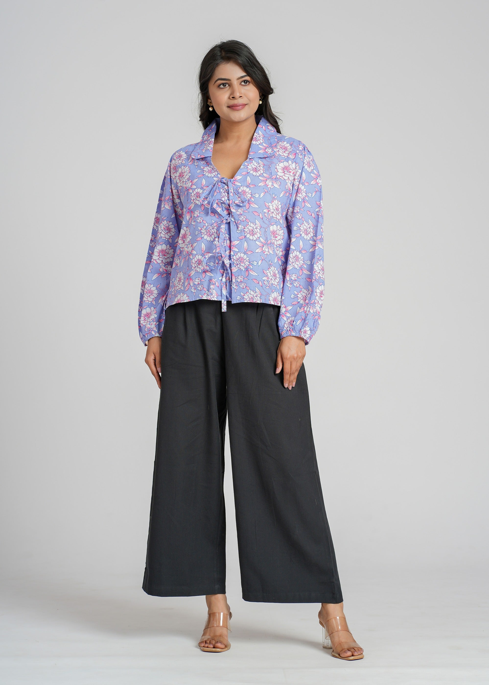 Lilac Block Printed Short Top