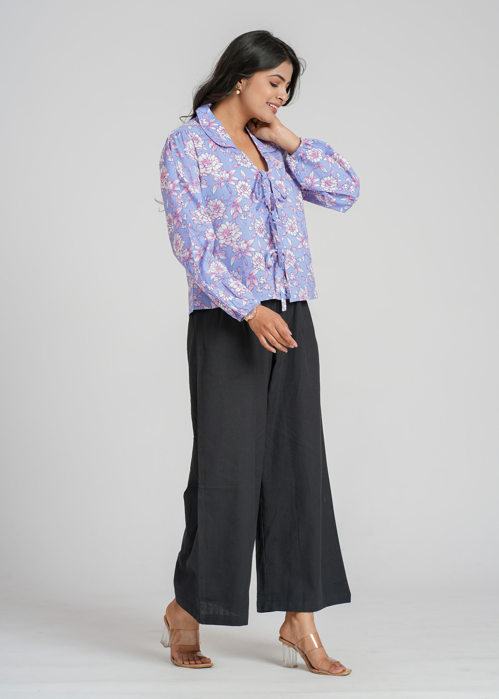 Lilac Block Printed Short Top