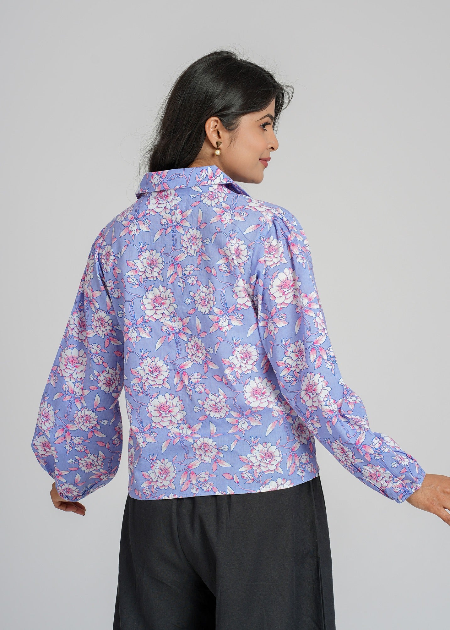 Lilac Block Printed Short Top