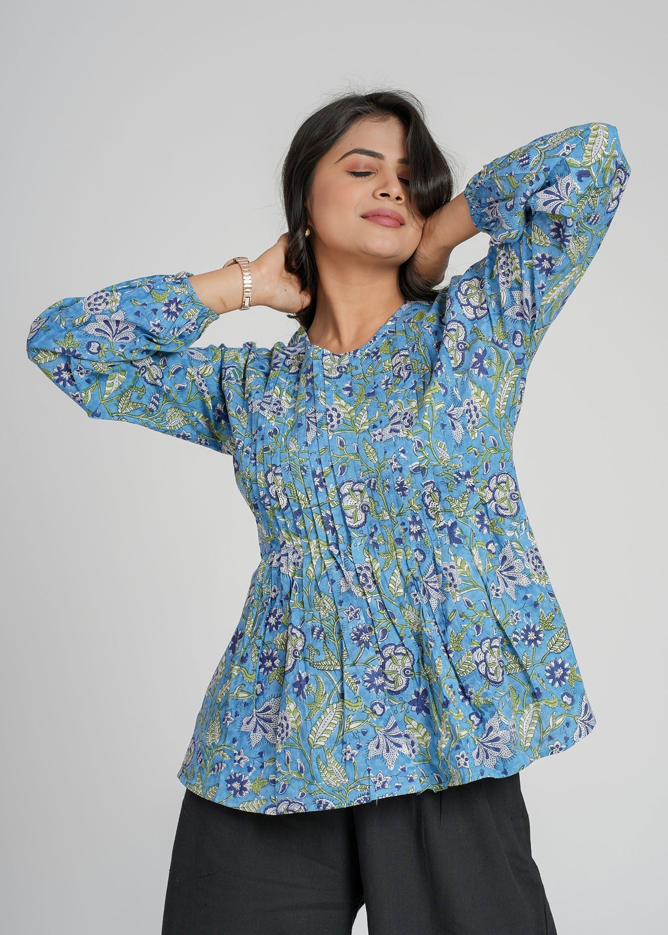 Block Printed Cotton Short Top