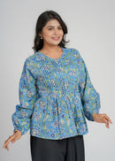 Block Printed Cotton Short Top