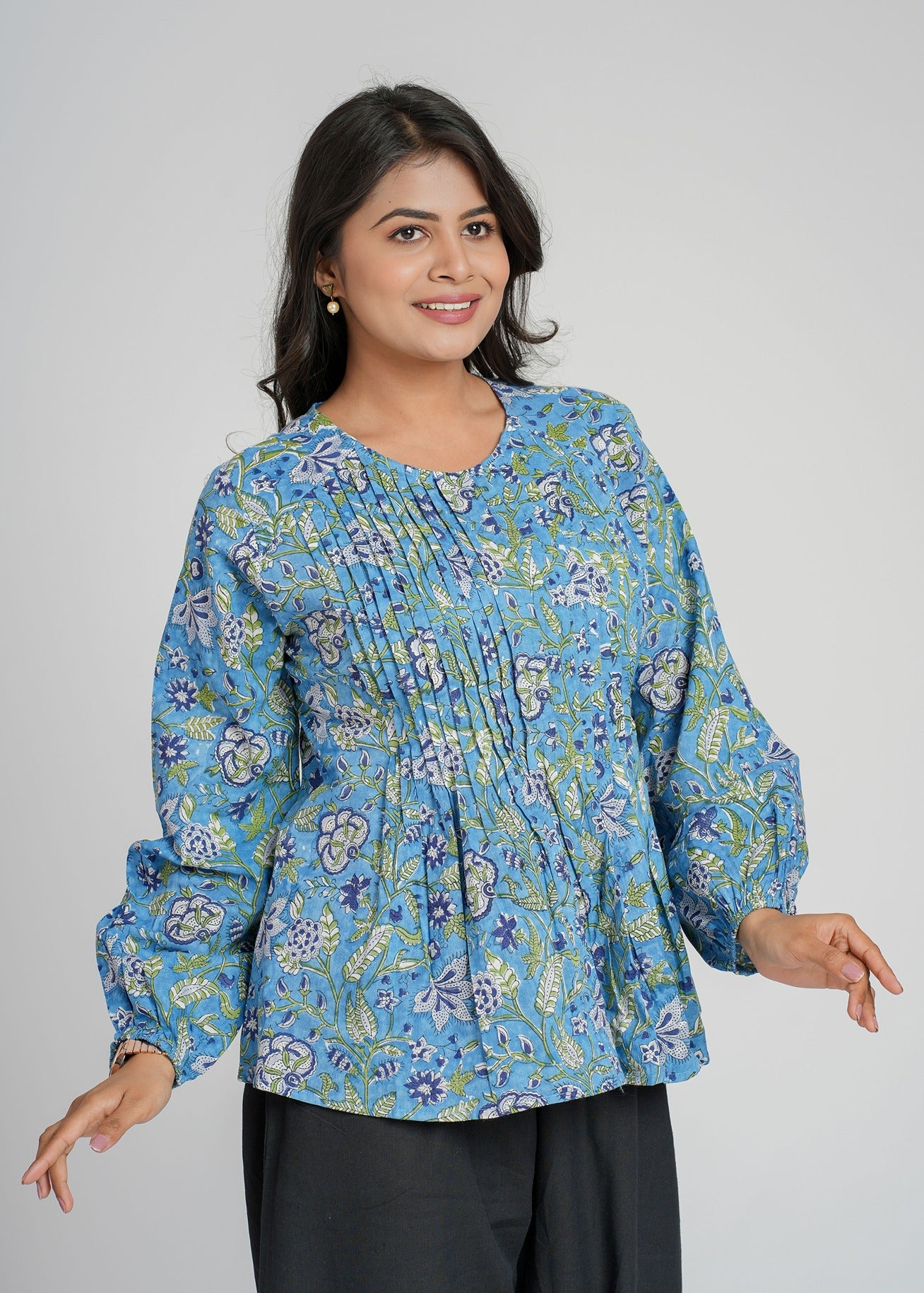 Block Printed Cotton Short Top