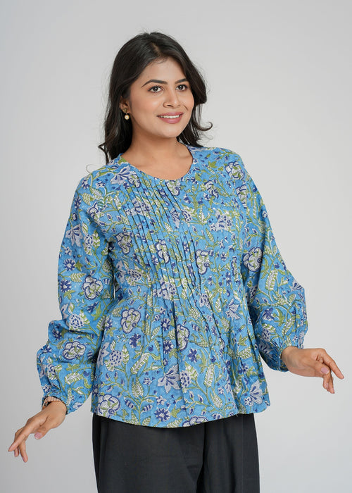 Block Printed Cotton Short Top