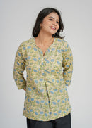 Block Printed Cotton Short Kurti