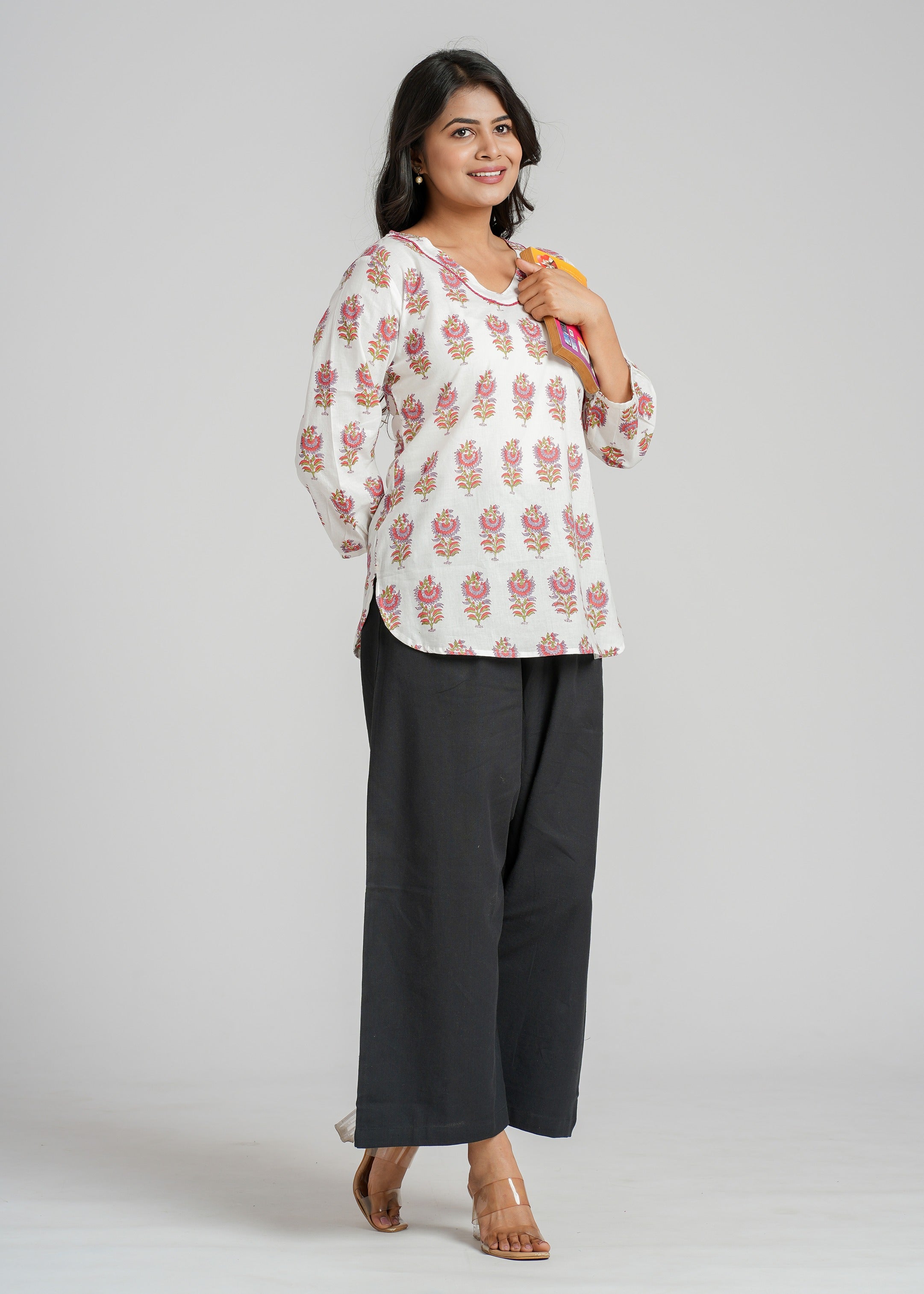 Block Printed Cotton Short Kurti