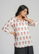 Block Printed Cotton Short Kurti