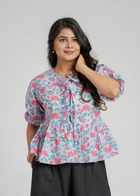 Block Printed Cotton Short Top