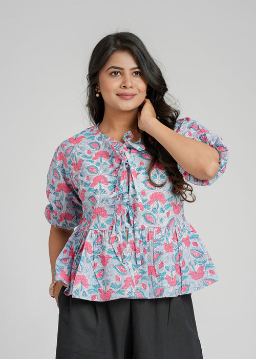 Block Printed Cotton Short Top