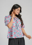 Block Printed Cotton Short Top