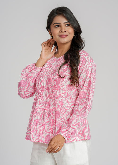 Block Printed Cotton Short Top