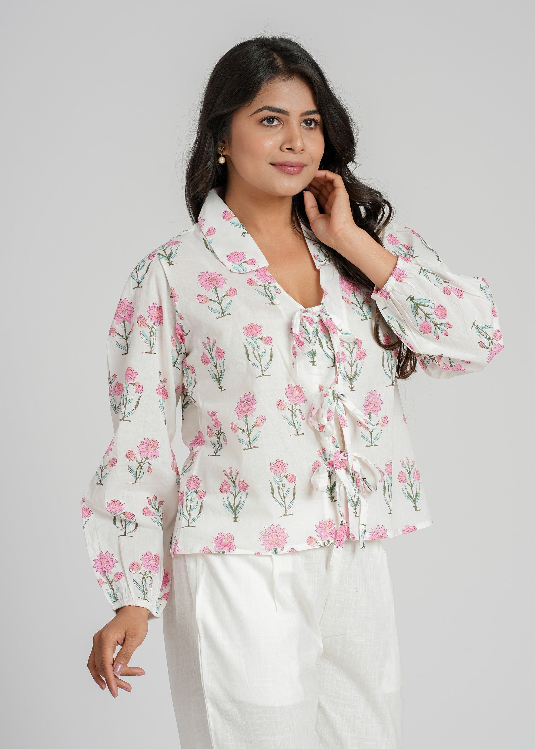 Women’s Cotton Block Printed Short Top