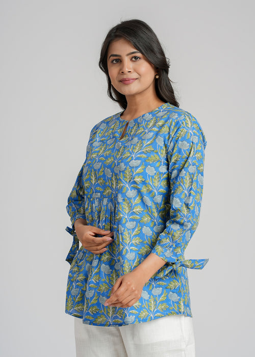 Block Printed Cotton Short Top