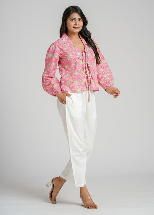 Women’s Cotton Block Printed Short Top