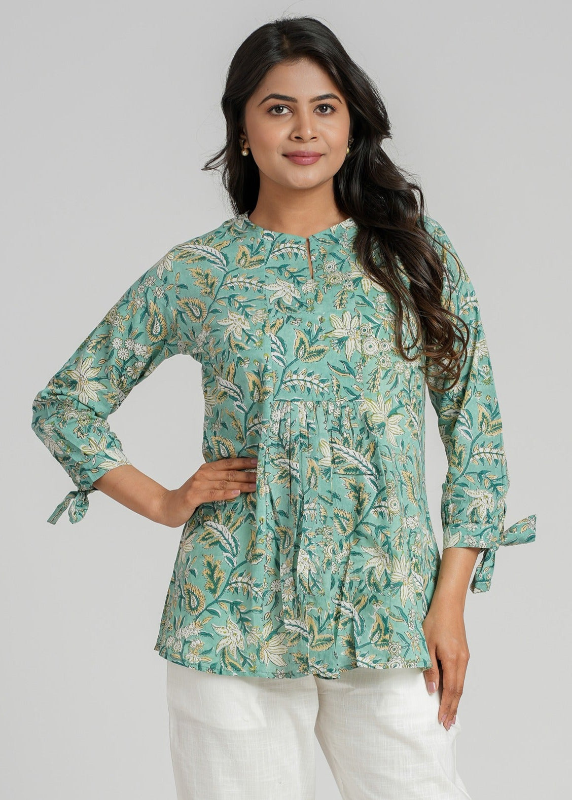 Block Printed Cotton Short Top