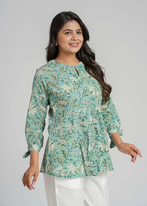 Block Printed Cotton Short Top