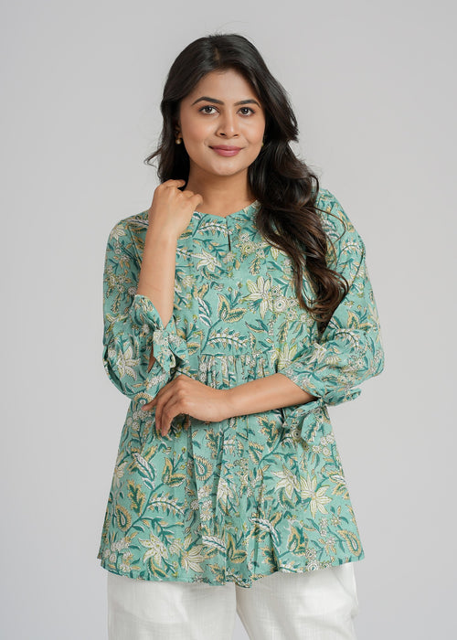 Block Printed Cotton Short Top