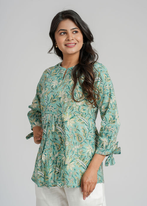 Block Printed Cotton Short Top