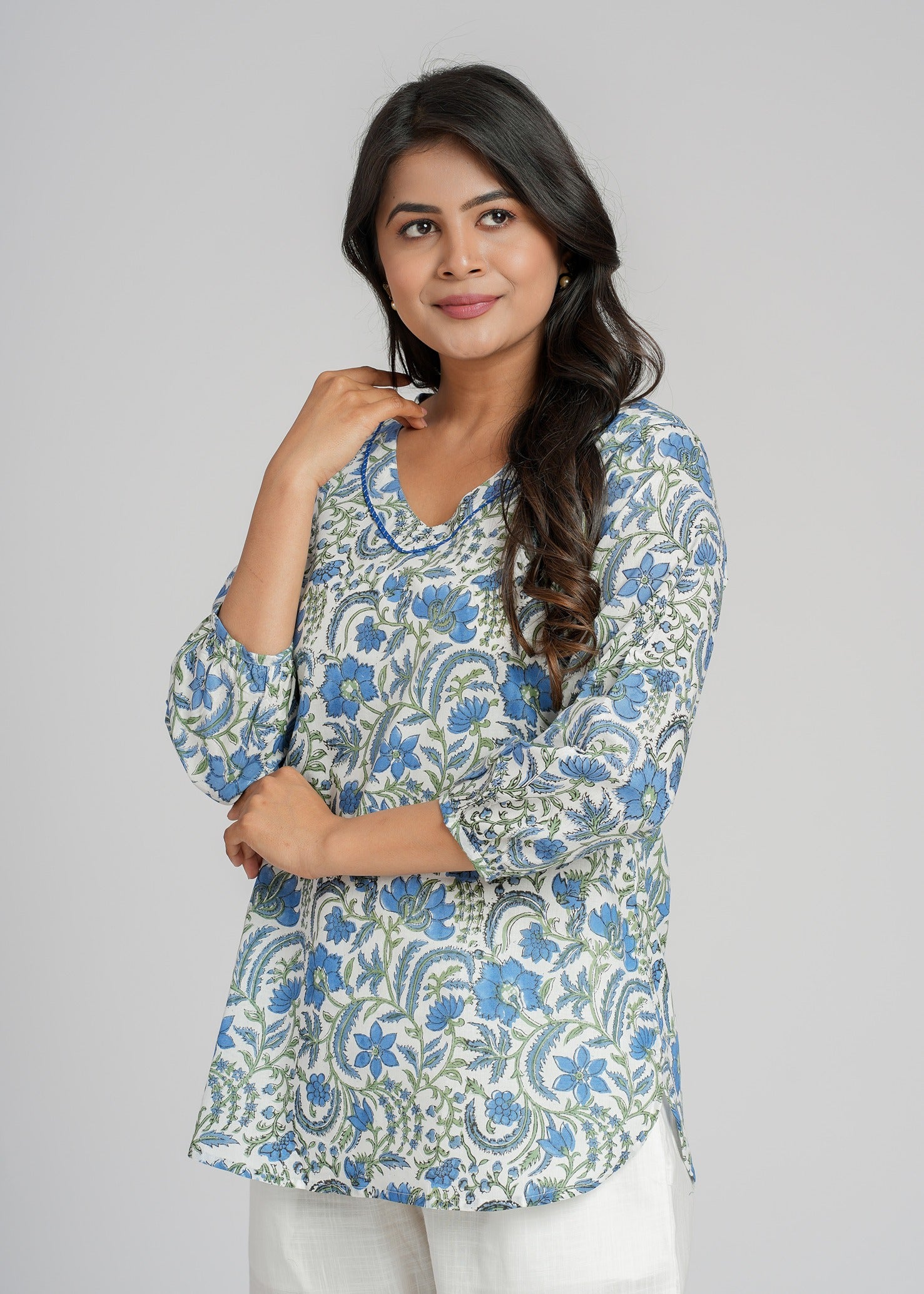 Block Printed Short kurti