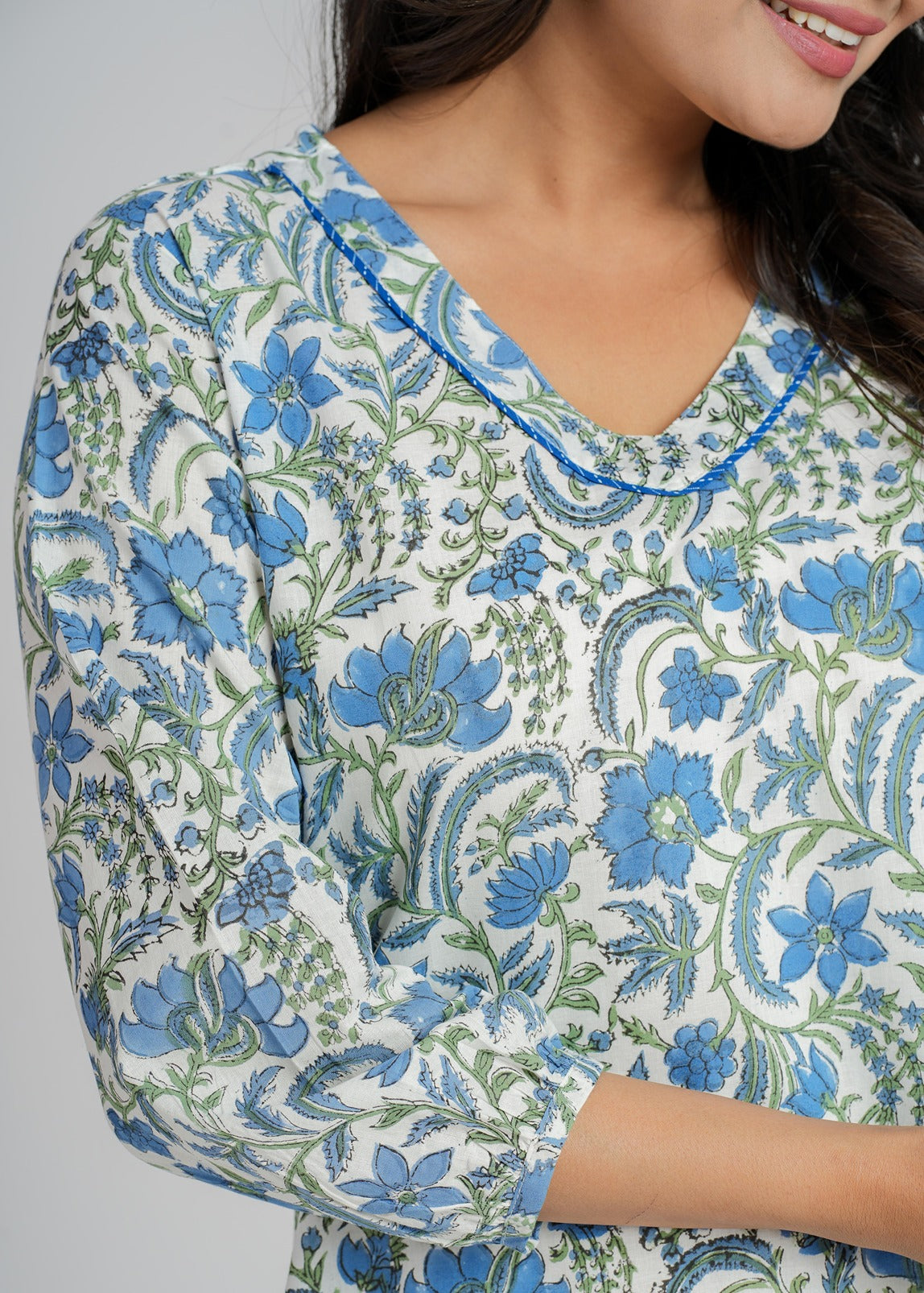 Block Printed Cotton Short Kurti