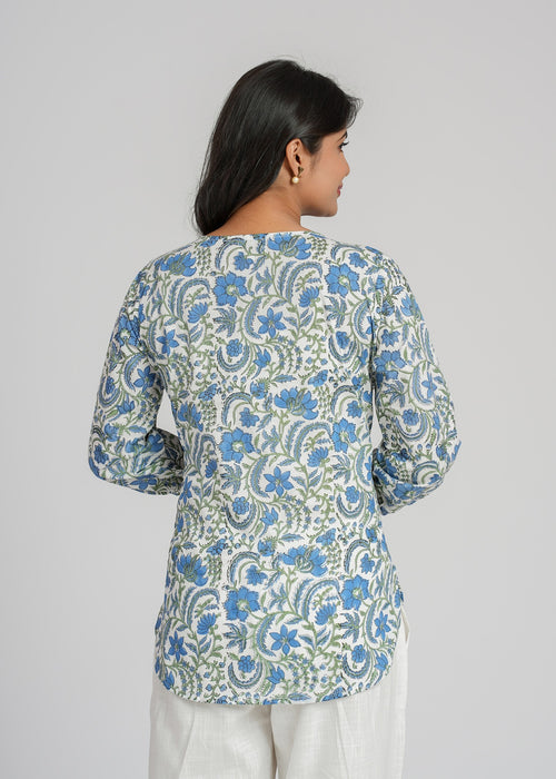 Block Printed Cotton Short Kurti