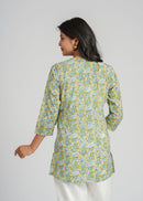 Block Printed Cotton Short Kurti