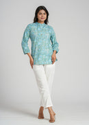 Block Printed Cotton Short Kurti