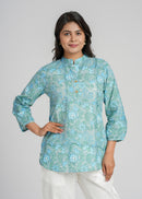 Block Printed Cotton Short Kurti