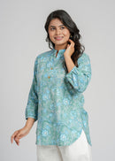 Block Printed Cotton Short Kurti
