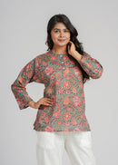 Block Printed Cotton Short Kurti