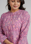 Block Printed Cotton Short Kurti