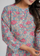 Block Printed Cotton Short Kurti
