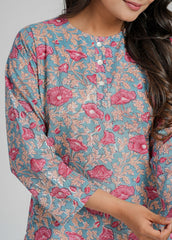 Bougainvillea Block Printed Short Kurti