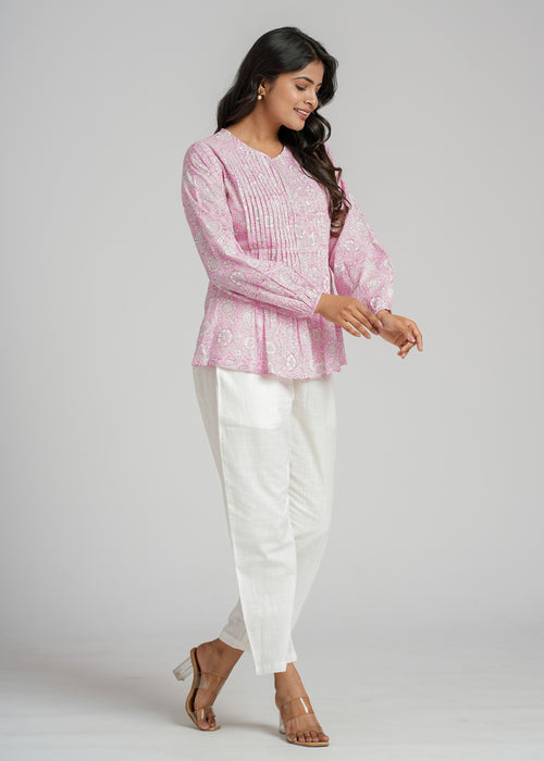 Block Printed Cotton Short Top