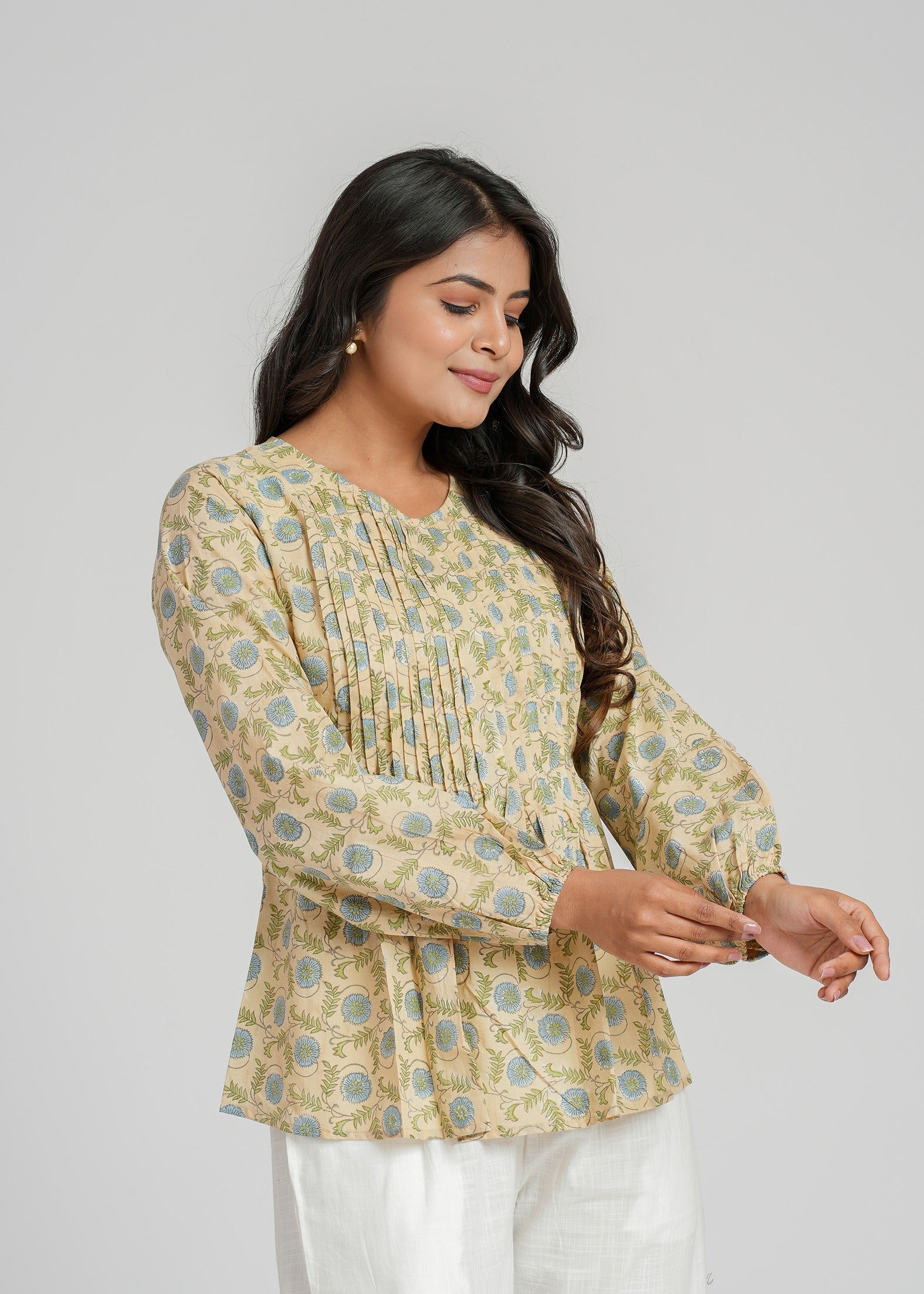 Block Printed Cotton Short Top