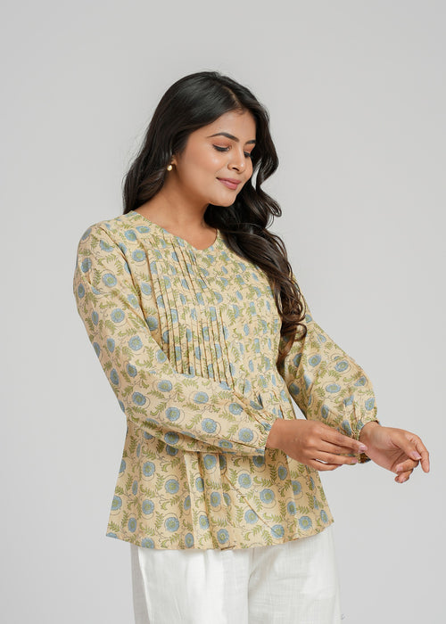 Block Printed Cotton Short Top