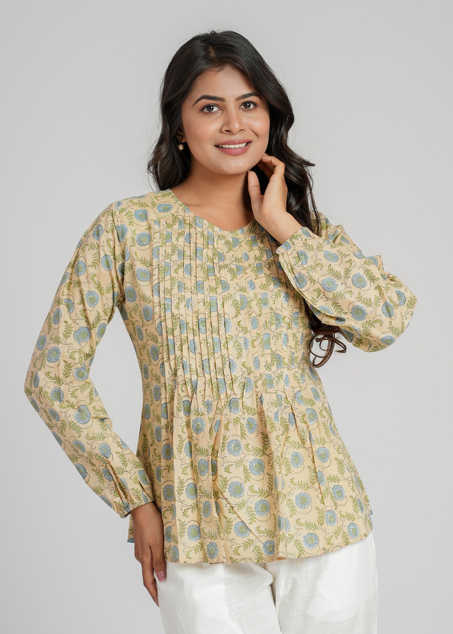 Block Printed Cotton Short Top