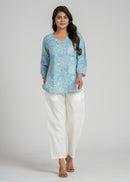 Block Printed Cotton Short Kurti