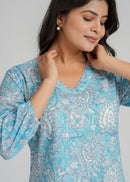Block Printed Cotton Short Kurti