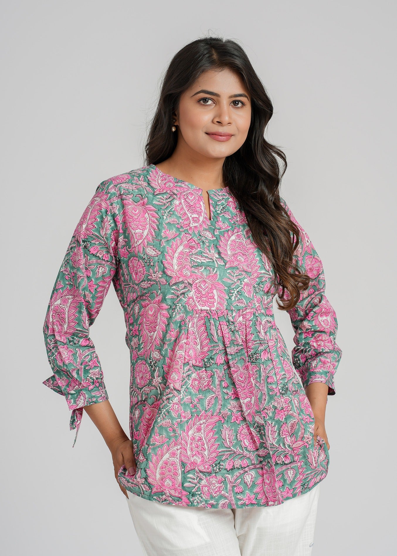Block Printed Cotton Short Top