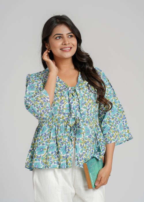 Block Printed Cotton Short Top