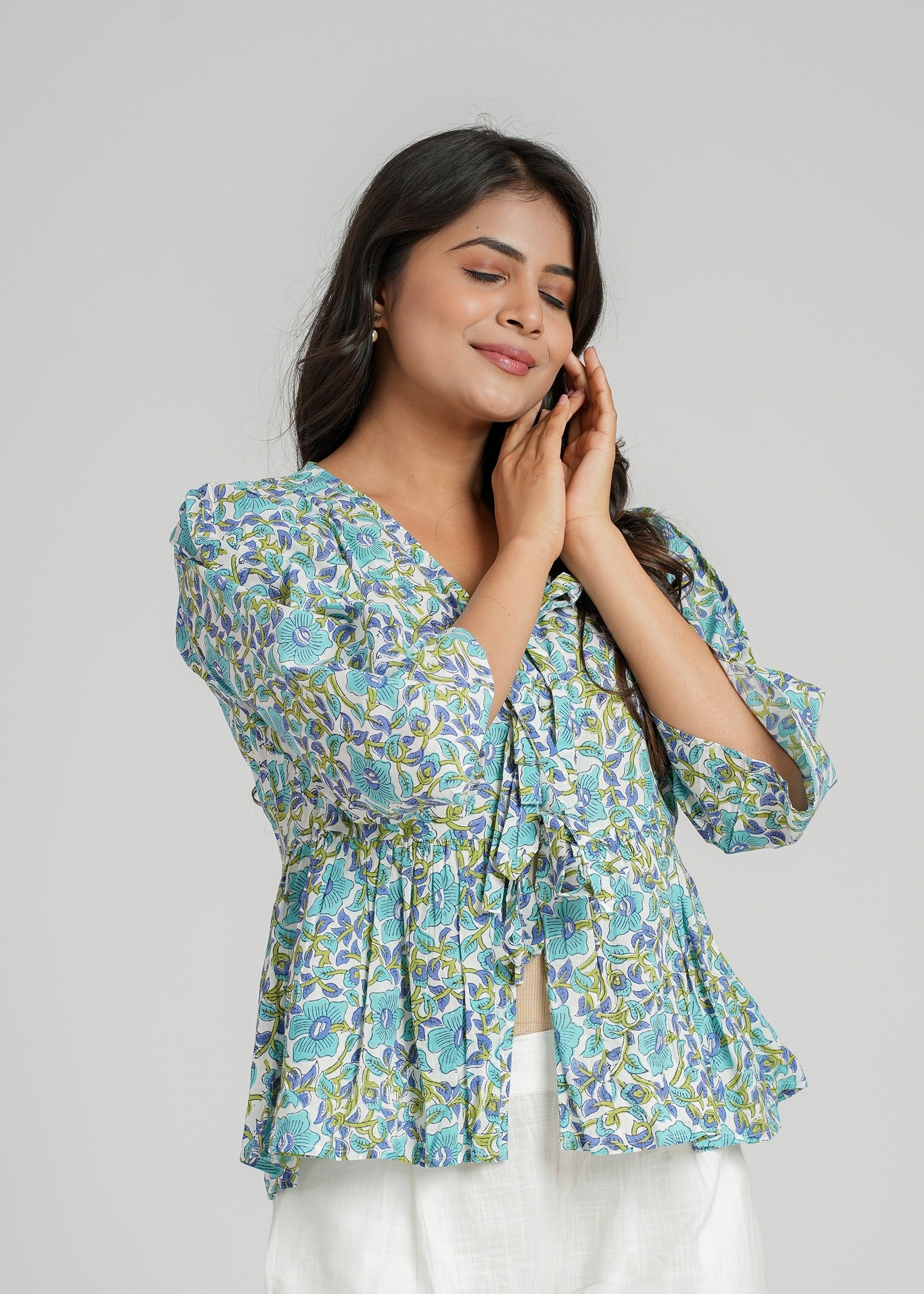 Block Printed Cotton Short Top