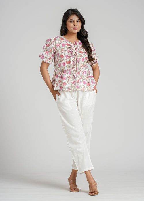 Block Printed Cotton Short Top