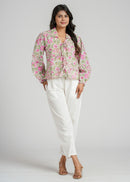 Women’s Cotton Block Printed Short Top