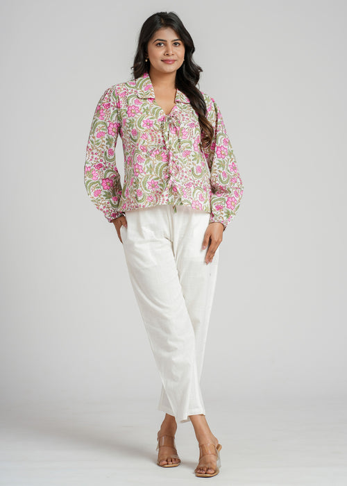 Women’s Cotton Block Printed Short Top