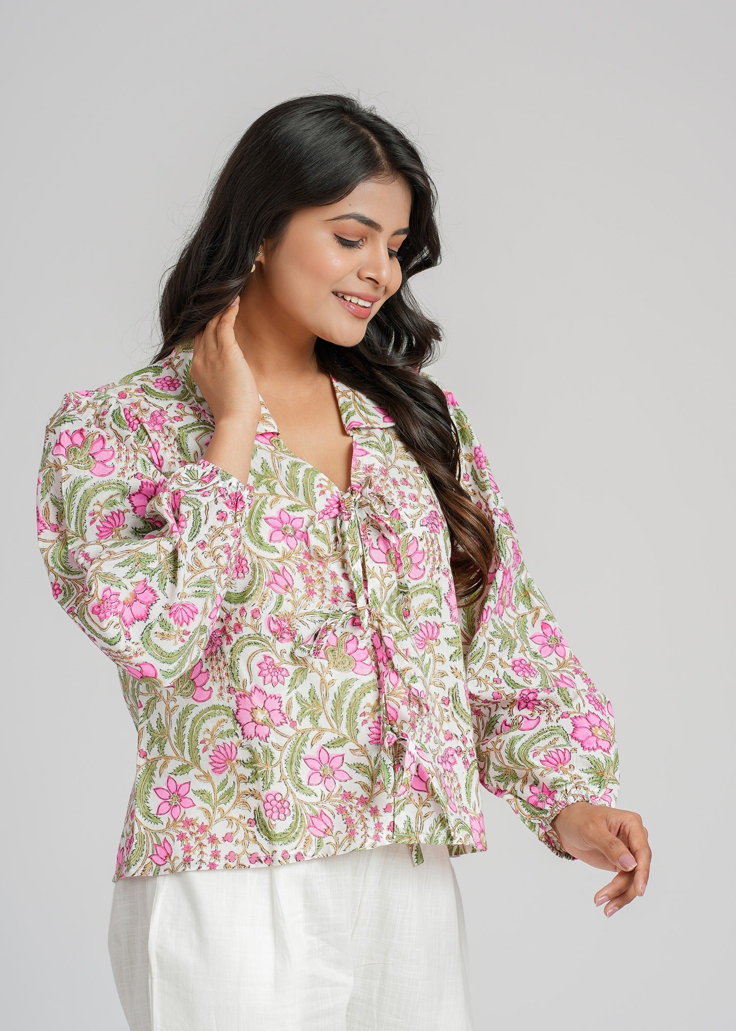 Women’s Cotton Block Printed Short Top